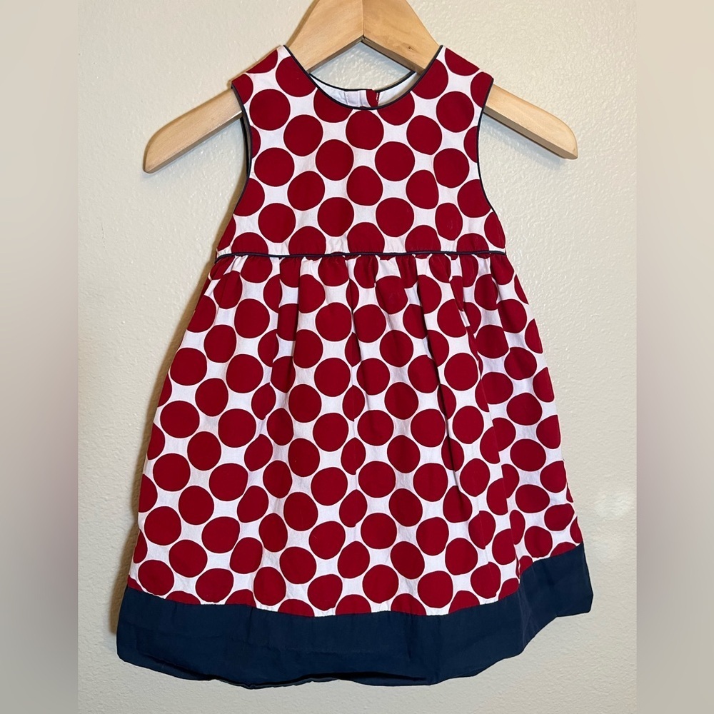 Threads Red Polka Dot Lined Cotton Dress